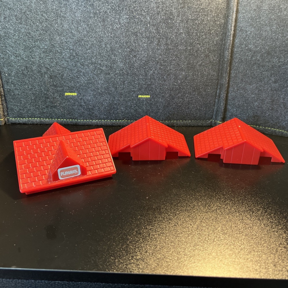 LOT‎ Lincoln Logs Replacement Parts Plastic Siding Roof Pieces Red